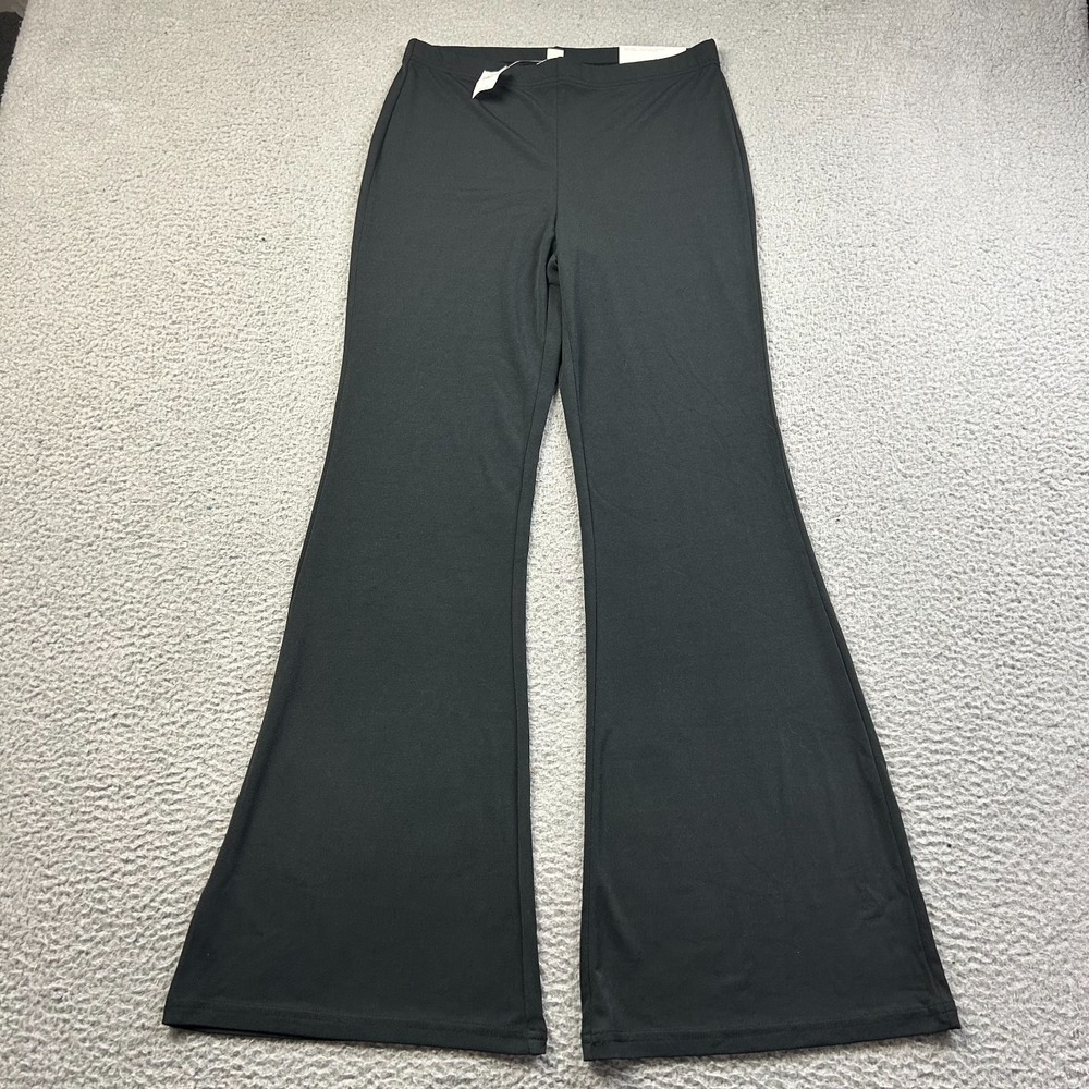 New American Eagle Womens Super High Rise Flare Legging Pants Size Medium Black